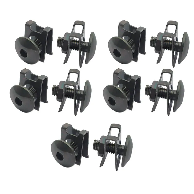 

10/5/2 Set Motorcycle Scooter ATV Moped Plastic Cover Screw Bolt and U Type Clips with Nut M6 6mm M6X16