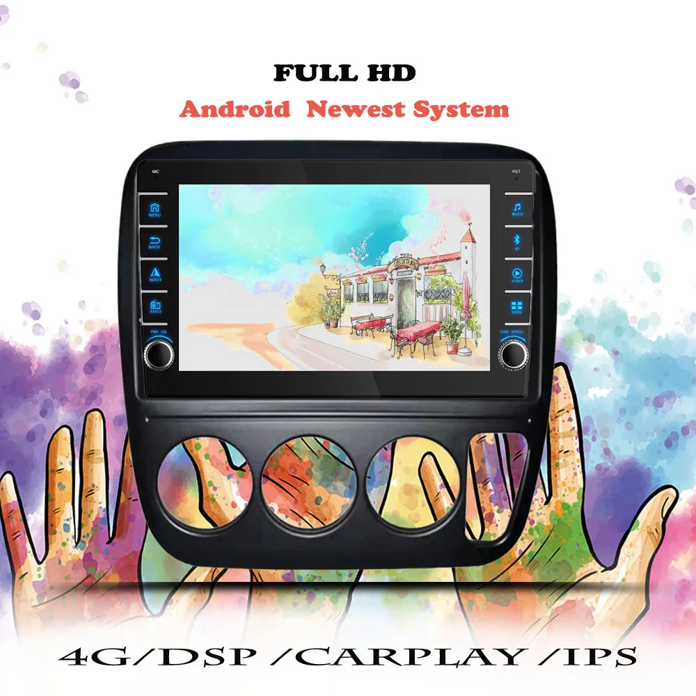 Rádio Multimídia Automotivo Android 14 com GPS e Monitor para Honda CR-V CRV 1995-2001 - Central Multimídia Automotiva com Carplay