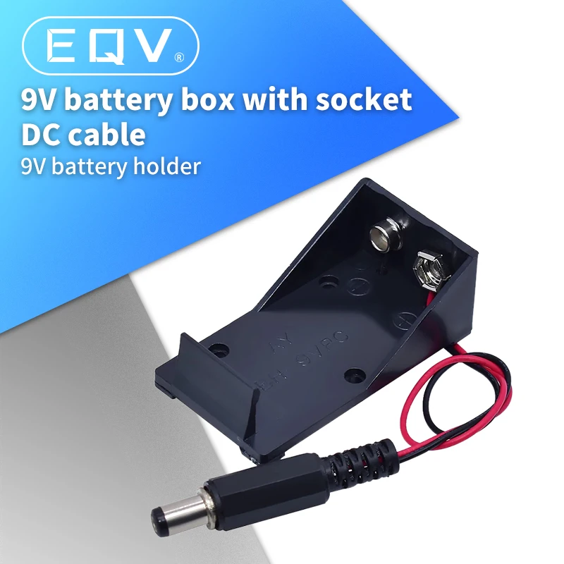 9V Battery Clip Holder Case Box with Wire Leads DIY DC interface