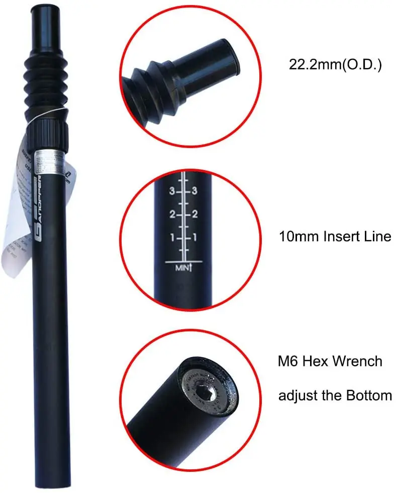 25.4mm 26.6mm 27.2mm 28.6mm 30.9mm 31.6mm MTB mountain Bike Suspension Seatpost MTB shock absorb Damping Bicycle seat post