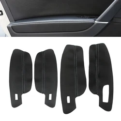 Cubierta de reposabrazos de cuero suave para VW Golf 7 2014 2015 2016 2017 2018, 4 Uds., cubierta de reposabrazos de Panel de puerta de coche, pegatina embellecedora, piezas interiores