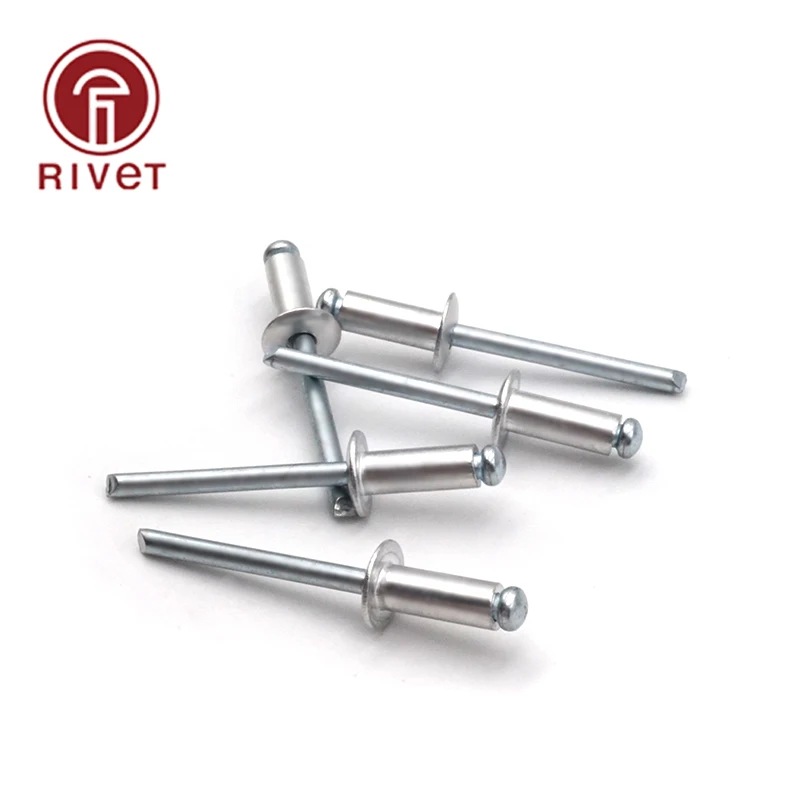 DIN EN ISO 15977  M4.8 200PCS  Aluminum And Iron Round Head Multi-Size High-Quality Rivets Blind Rivets