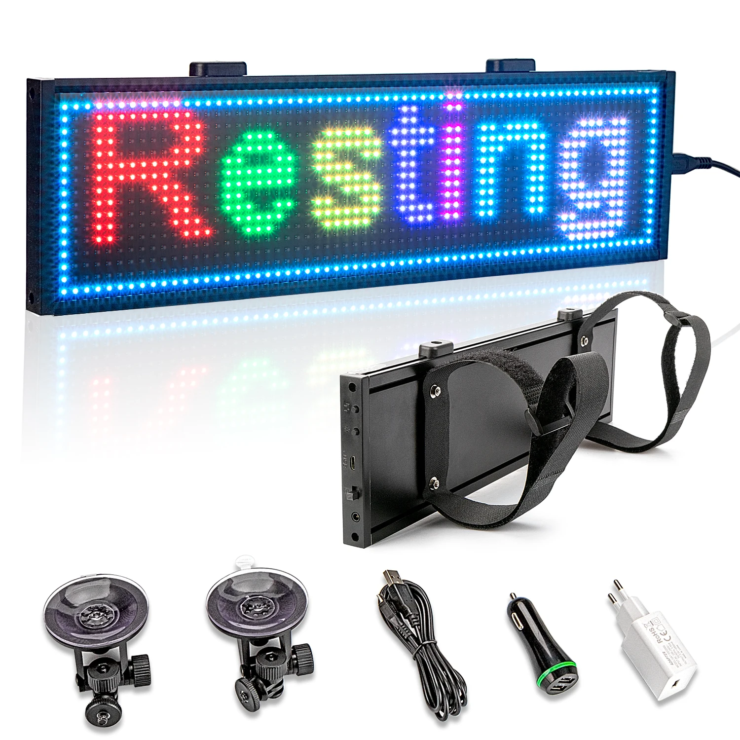 Auto Led Teken 12V App Wifi Controle Rgb Programmeerbare Scrolling Bericht Led Display Board Drop Verzending Rear Window Reclame