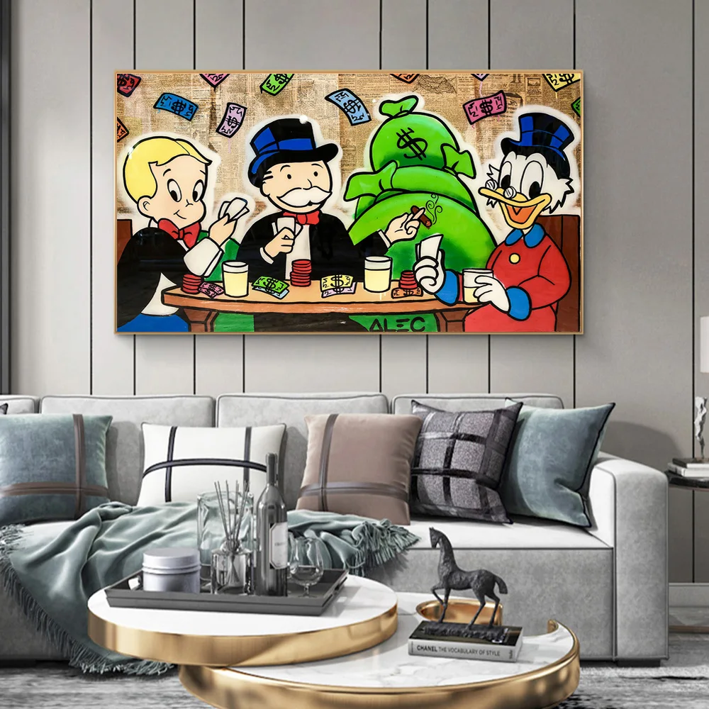 Alec Monopoly Street Art Paintings Print on Canvas Art Posters And Prints Graffiti Wall Art Canvas Pictures Home Decor Cuadros