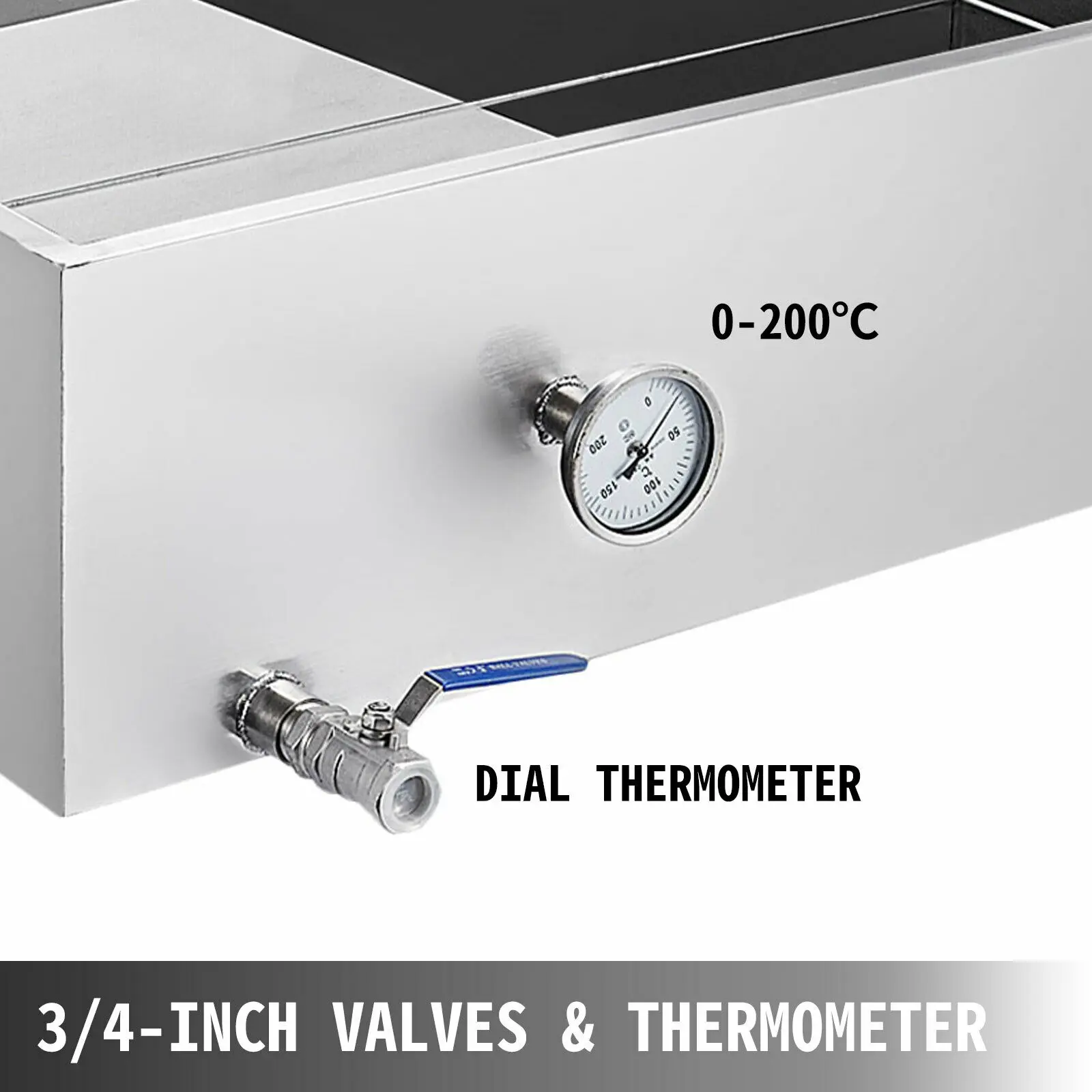 VEVOR متعدد الحجم/نوع شراب القيقب معدات المبخر المغلي من الفولاذ المقاوم للصدأ مع صمام 3/4 بوصة/مخرج للاستخدام الاحترافي