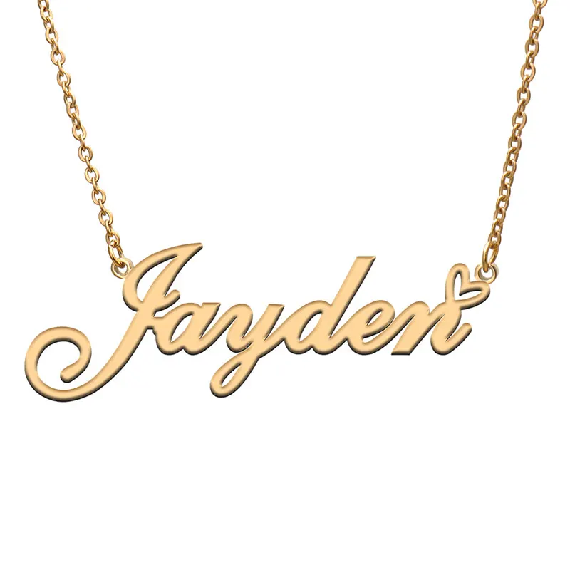 

Love Heart Jayden Name Necklace for Women Stainless Steel Jewelry Nameplate Pendant Femme Mother Girls Gift
