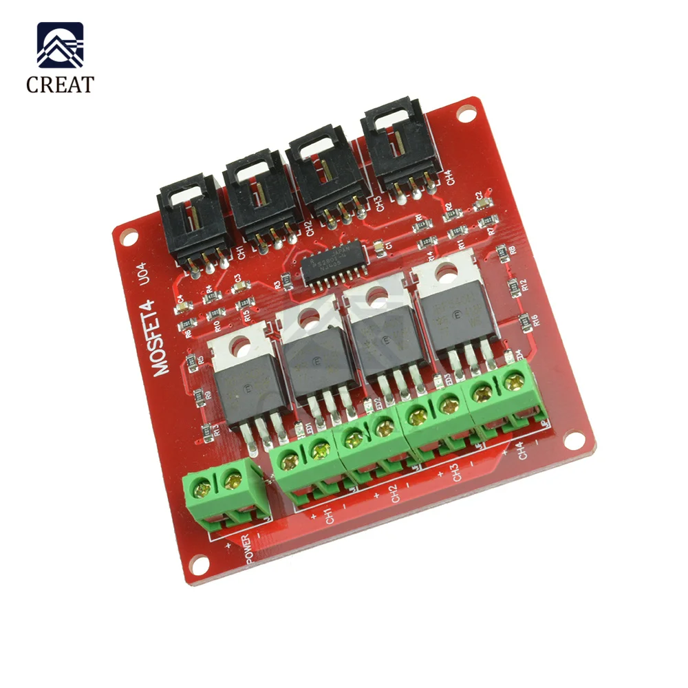 Four Channel 4 Channel Way Route MOSFET Button IRF540 V4.0 MOSFET Switch Module for DC Motor Drive Dimmer Relay Board