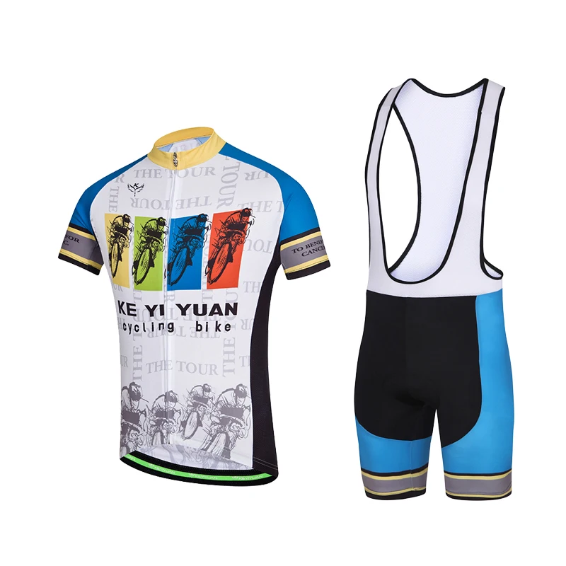 

KEYIYUAN Men Short Sleeve Cycling Jersey Set Bicycle Clothing Road Bike Wear Suit Ropa Ciclismo Hombre Mtb Wielerkleding Heren