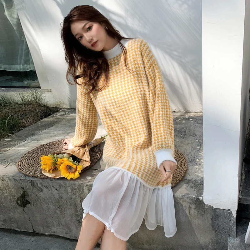 

Maternity clothing autumn and winter clothing 2022 new sweater mid-length dress winter fashion skirt all-match