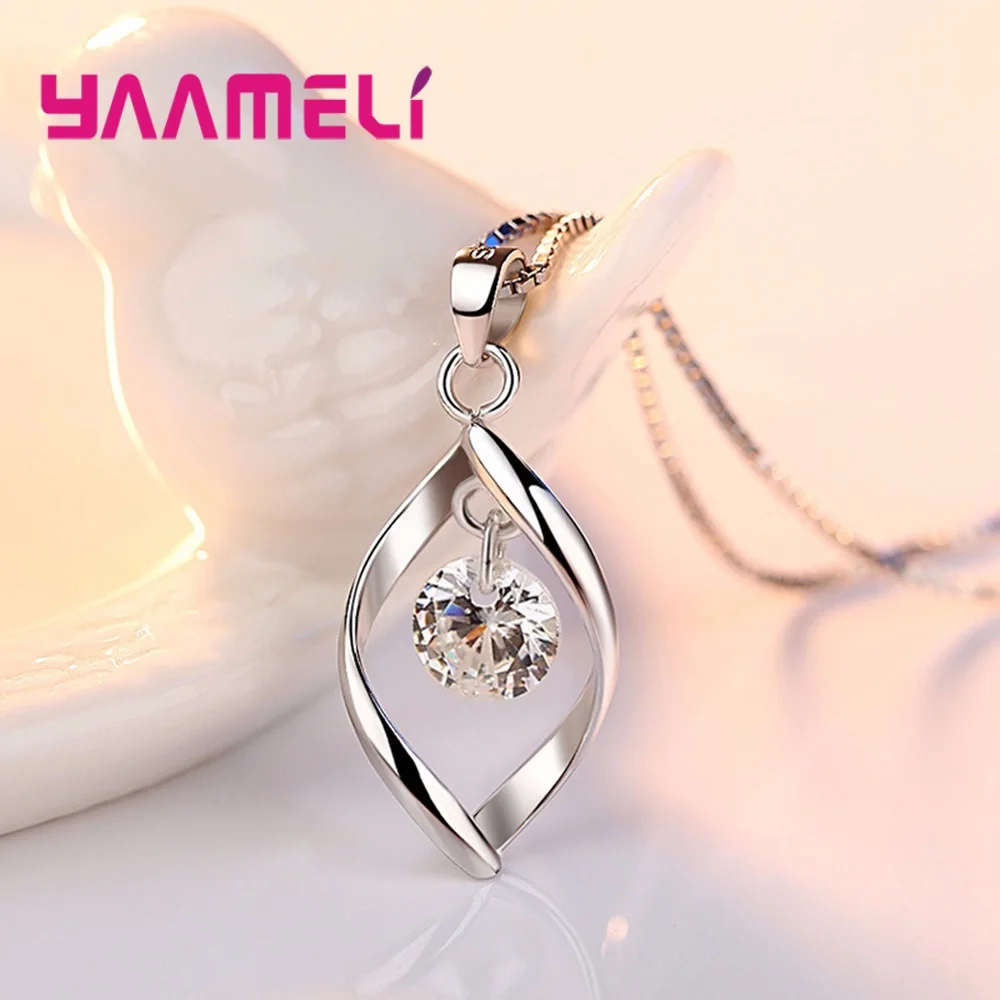 CZ Necklace Earring Bridal Jewelry Sets Wholesale 925 Sterling Silver Shining Cubic Zirconia Water Drop Wedding Engagement