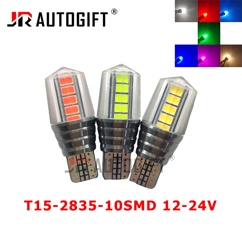 

50PCS Car Signal Light T15 W16W 921 912 T16 902 LED Bulbs 2835 10SMD 12-24V Backup Reverse Bulbs Car Light Brake Lamp Stop Light