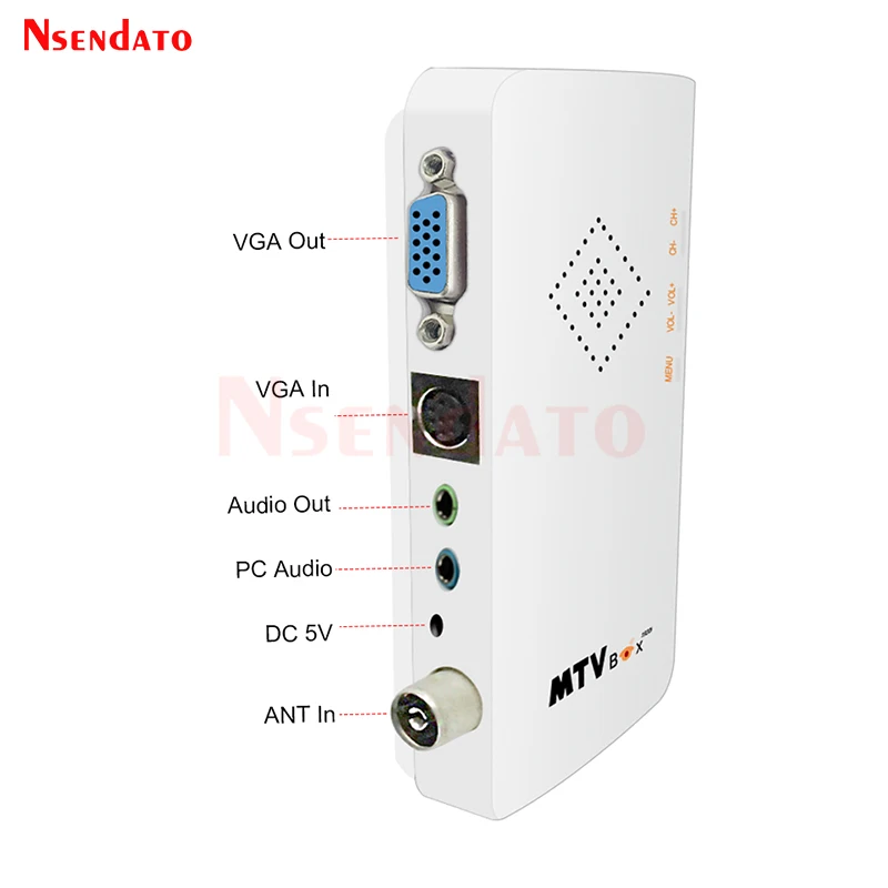 Mtvボックスav-vgatvレシーバーチューナー1080p外部lcdcrt tvチューナーhdtvコンピューターモニター用リモコン付きセットトップボックス