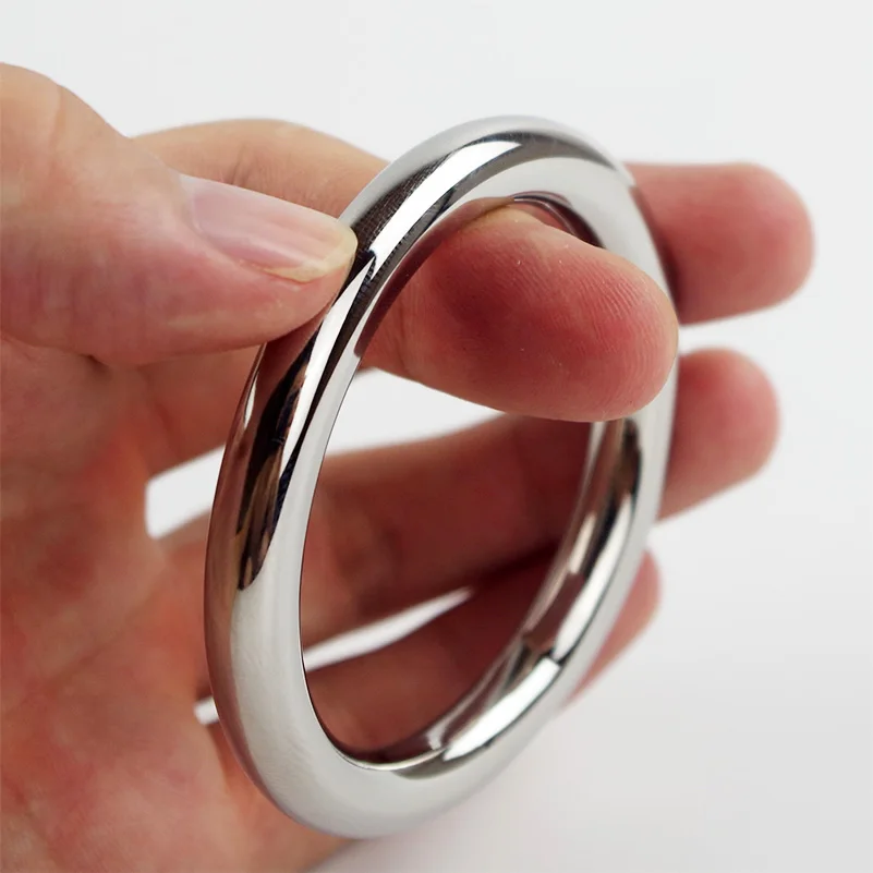 Stainless Steel Cock Ring Round 40/45/50mm Time Delay Cock Rings Male Sex Toys Penis Rings  Sex Products