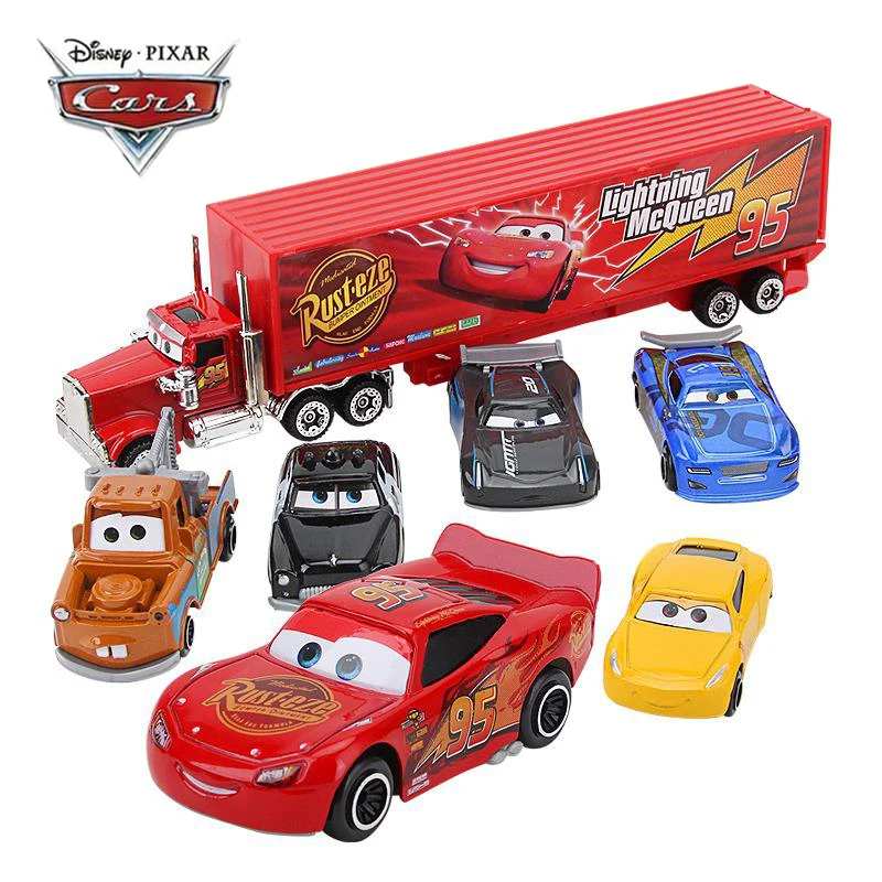 7pcs/set disney pixar auto 3 blesk mcqueen jackson bouře strýc kamion tlakově litý kov auto modelka auto hračka hoch dar pro hoch