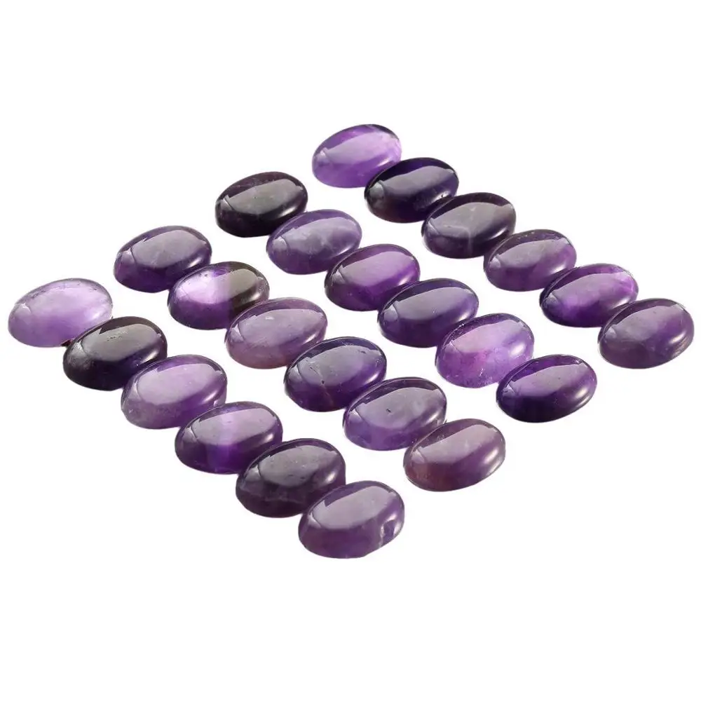 Wholesale 100%Natural Amethyst Bead Cabochon 8x10mm,10x14,12x16,13x18,18x25,22x30mm Oval Gem Stone Cabochon Ring Face,10pcs/lot