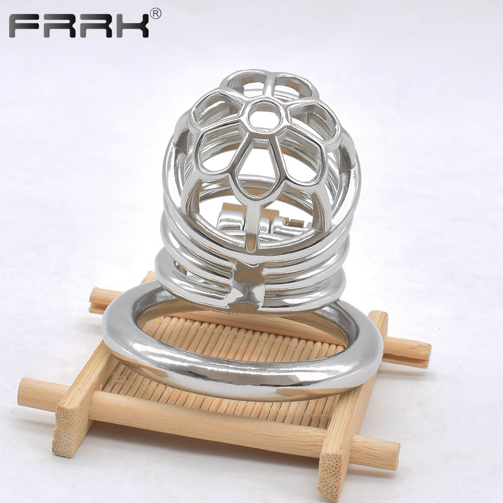 FRRK Comfy Stunning Chastity Cage Metal Male Bondage Device for Men Cock-Lock BDSM Adult 18 Fetish Sex Toys