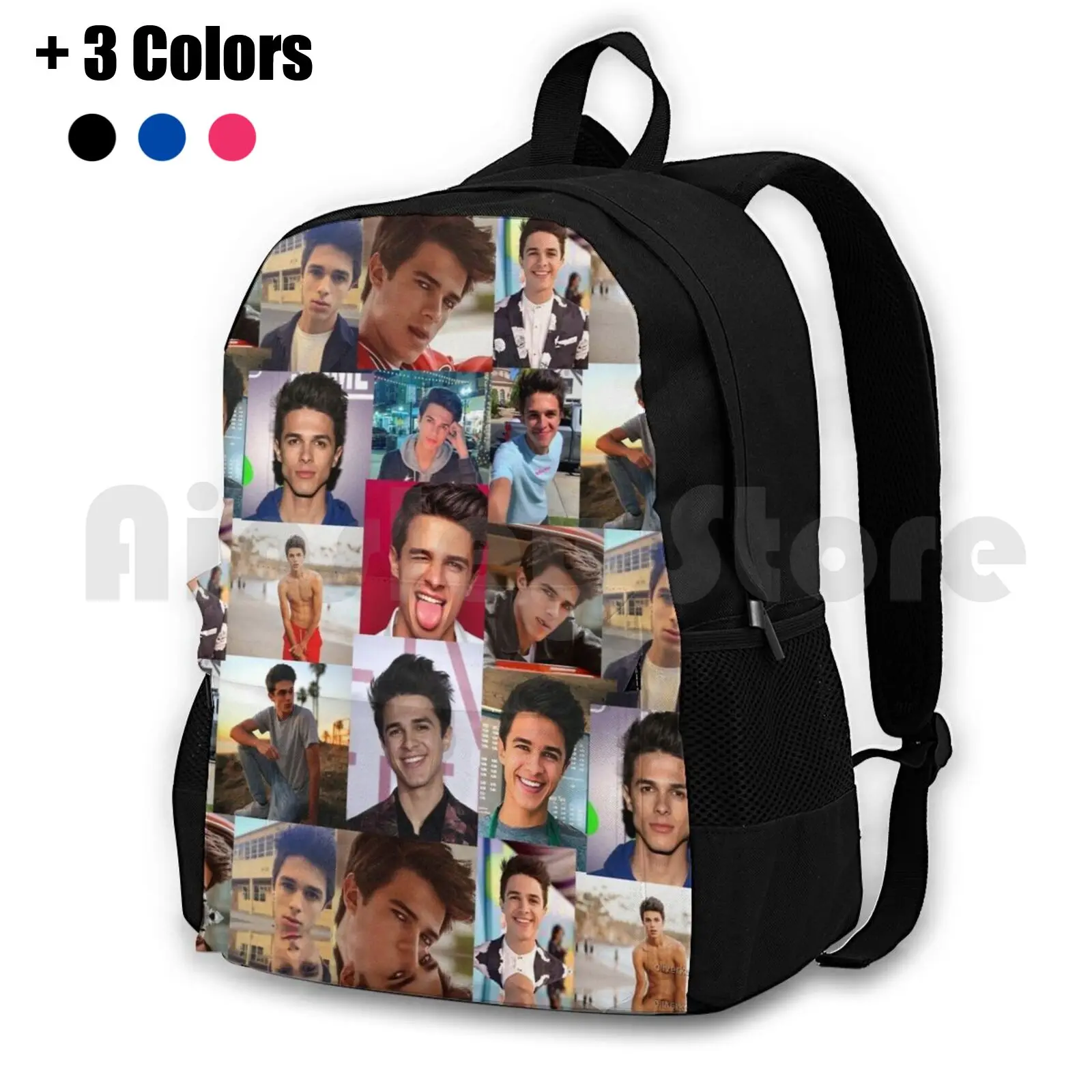 Brent Rivera Collage Artwork Outdoor Hiking Backpack Waterproof Camping Travel Brent Rivera Rivera Brent Brent Rivera Collage