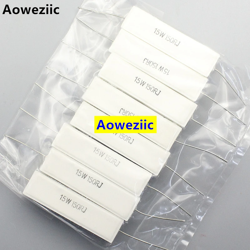10Pcs 15W150RJ 15W150ΩJ RX27 Horizontal cement resistor 15W 150 ohm R 15W150ohm Ceramic Resistance precision 5% Power resistance