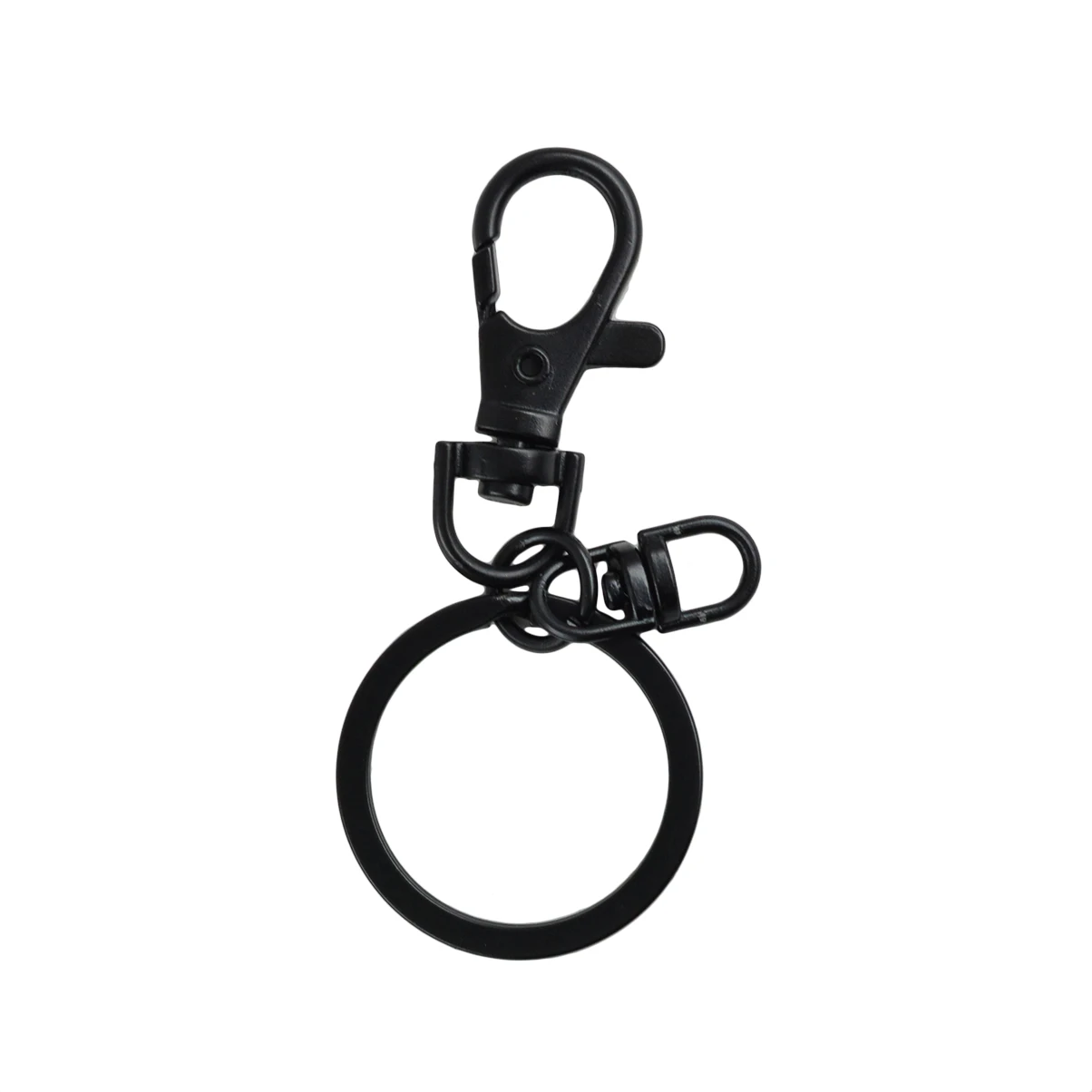 10 sets wholesale matte black 30mm Split Key Ring Lobster CLAW Clasp swivel  connector keychian DIY supplies