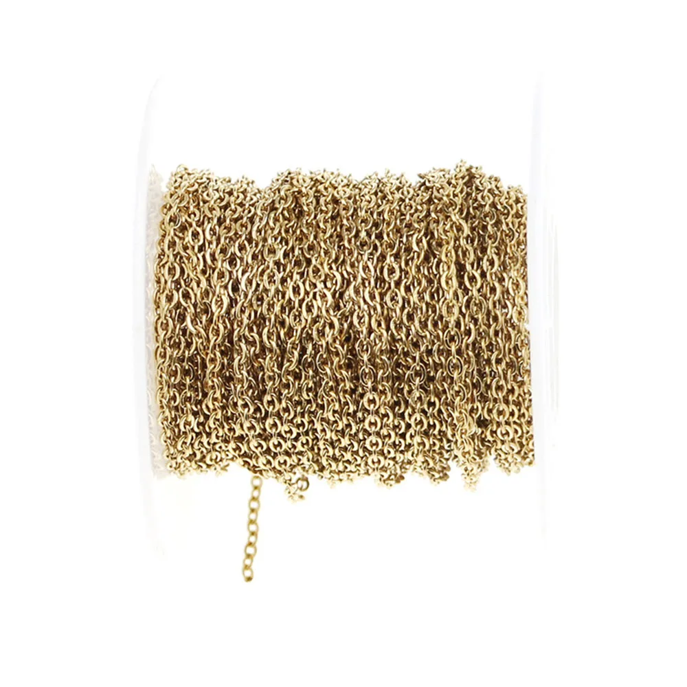 Großpackung Kette 20 Meter/Rolle Edelstahl-Kabelketten 1,2/1,5/2,0/2,5mm für DIY-Halsketten-Schmuckherstellung und Bastelarbeiten – Detail 4