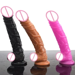 LUUK Long Dildo Realistic Blood Vessel Imitation Penis Imitator For Woman No Vibrator Masturbation Wear Adult Toys Rubber Dick