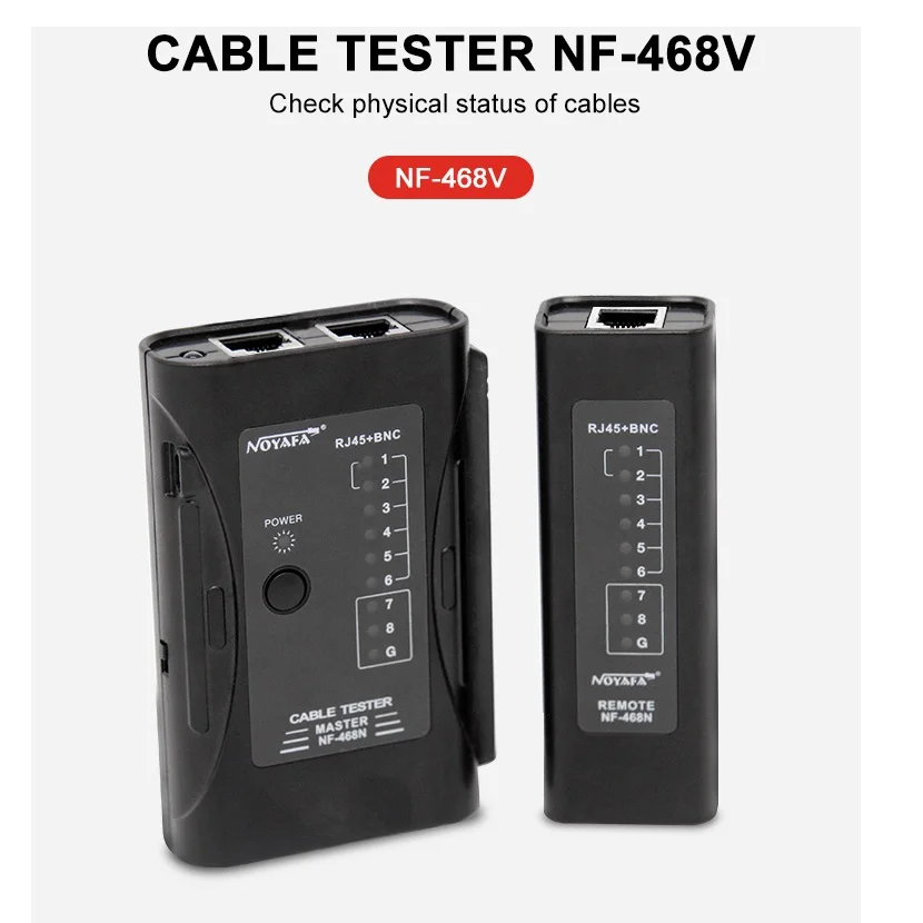 Noyafa NF-468V Network Ethernet RJ45 CAT5E CAT6 LAN Cable Tester RJ11 Test Tools For UTP/STP Line RJ12 Wire Check