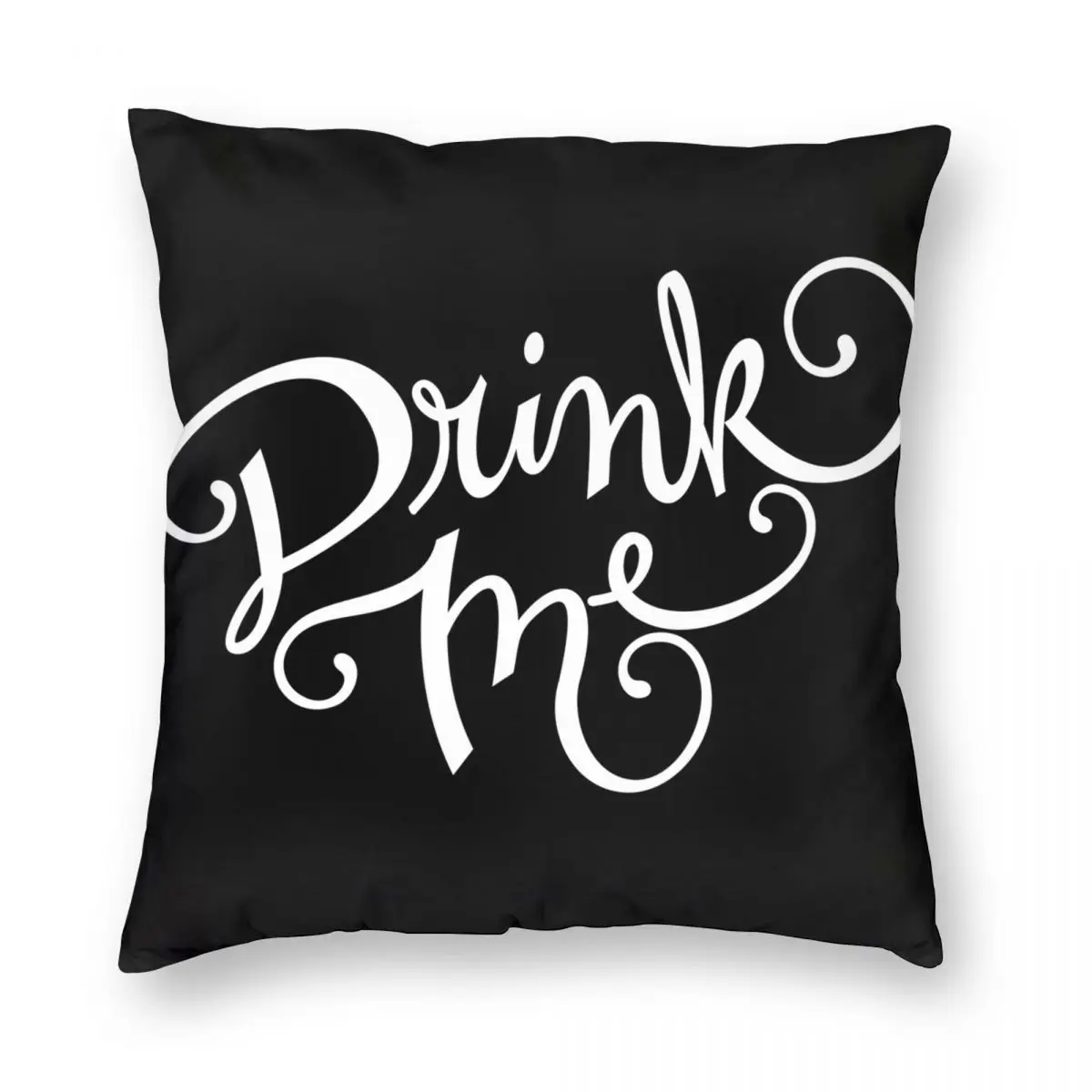 

Drink Me Typography On Chalkboard Square Pillowcase Polyester Linen Velvet Creative Zip Decor Home Cushion Cover