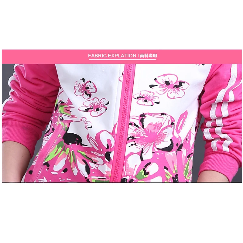 Autumn Fashion Girls Clothes Jacket Floral Kids Hoodies+Pants Tracksuit for Girls Sport Suit 2 Pcs Set Children\'s Clothing