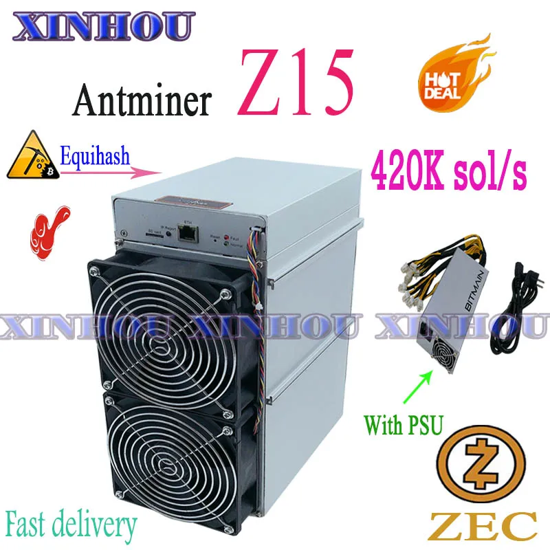 

Used Zcash ZEC miner Antminer Z15 420k Equihash Asic miner With BITMAIN PSU better than z9mini Z9 Z11 Z11e S19 A9 A10pro M30S A1