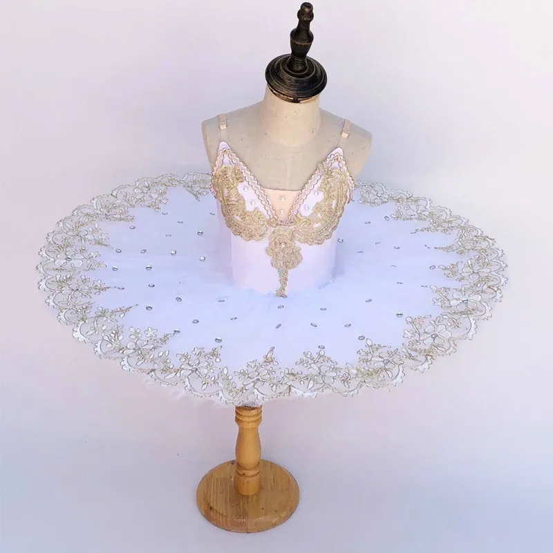 Bianco Pancake Tutu di Balletto Professionale Adulti Bambini Bambini Lago Dei Cigni Costumi Delle Donne del Vestito di Ballo di Balletto Ballerina Ragazze di Partito