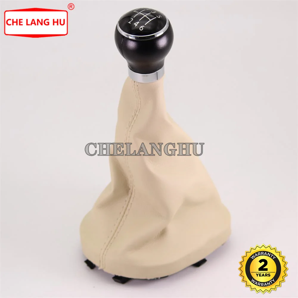 

For volkswagen VW Touran 2003 2004 2005 2006 2007 2008 2009 2010 Car-styling 6 Speed Car Gear shift knob Yellow leather Boot