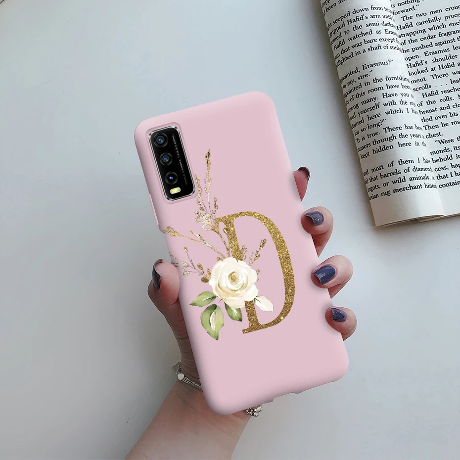 Capa de silicone macia com letras fofas para celular, capa traseira à prova de choque para vivo y11s y11s y11 y 12 s y12s 2020 v2027 v2032