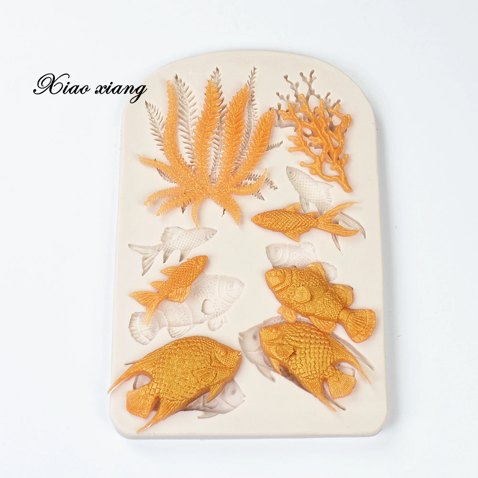 DIY Fish Seaweed Silicone Cake Molds Cake Border Fondant For Baking Cake Decorating Tools Kitchen Baking Accessories FM1588