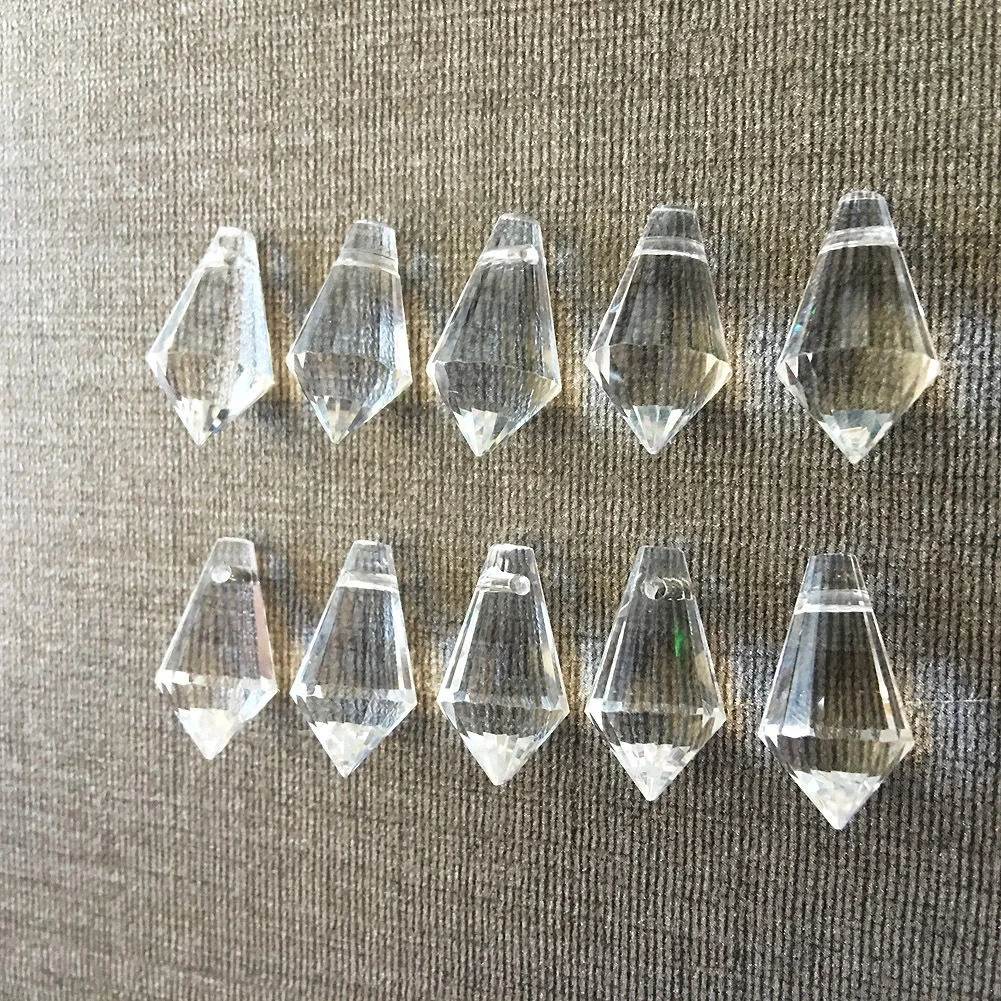 10Pcs Glass Art Crystal Chandelier Lamp Prisms Suncatcher Pendant 20mm DIY Jewelry Faceted