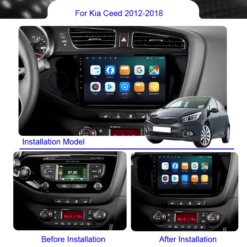 Roadwise Android Car Radio Multimedia For KIA CEED JD Cee'd 2012 2013 2014 2015 2017 2018 Carplay 4G Wifi GPS DVD DSP 2din 2 DIN