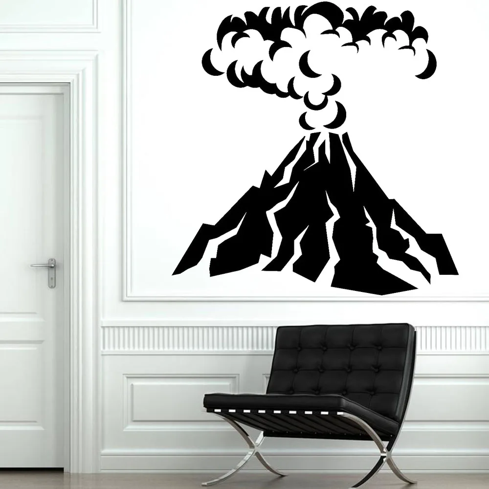 Volcano Wall Decal Study Room Decoration Nature Mountain Volcanic Eruption Tourism Dormitory Home Decor Vinyl Wall Sticker Z258