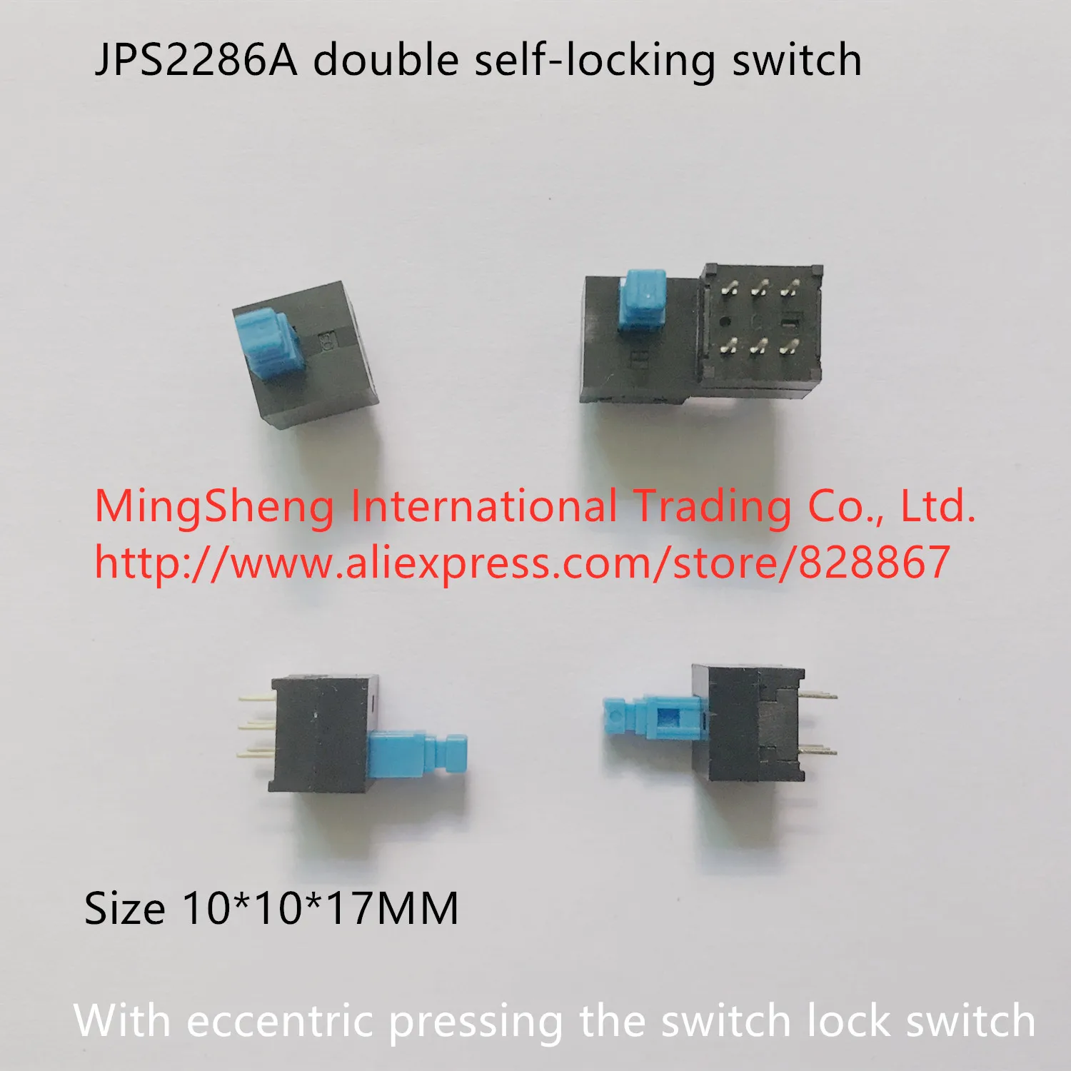 Original new 100% JPS2286A 10*10*17 double self-locking switch 6pin with eccentric pressing the switch lock switch