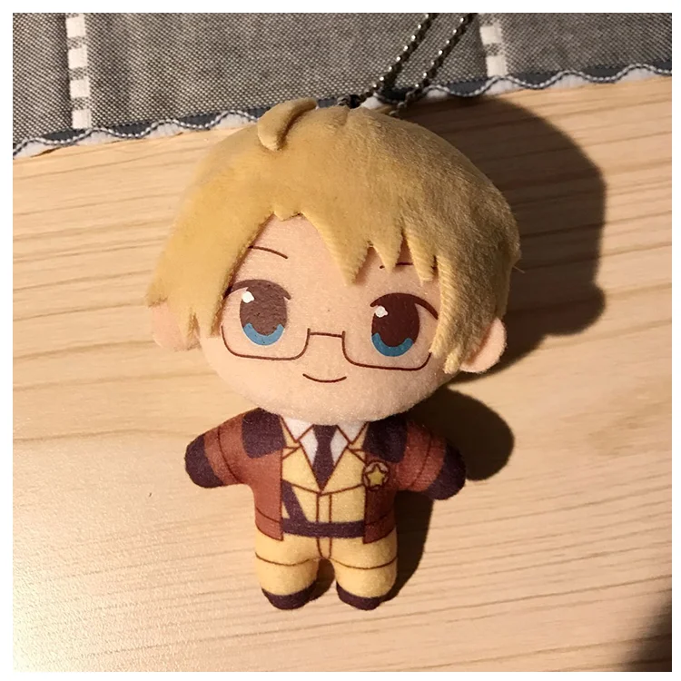 10cm Anime APH Axis Powers Plush Toys Soft Stuffed Hetalia Arthur Kirkland Alfred F Jones Pendant Dolls For Kid Birthday Gift