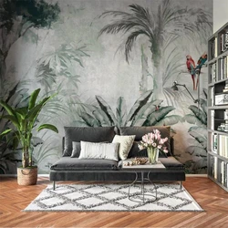 Beibehang-fondos de pantalla modernos de hojas de plantas tropicales nórdicas personalizadas, Fondo de TV minimalista, 3D pegatinas de pared, decoración del hogar, sala de estar