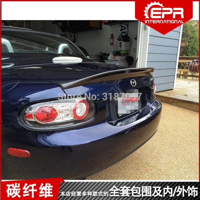 For MX5 NC NCEC Roster Miata EPA Type 3 2009-2015Carbon Fiber Rear Roof Spoiler Wing Trunk Lip Boot Cover Car Styling