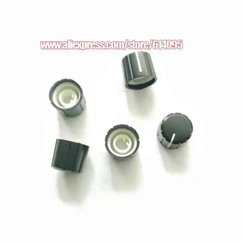 60pcs black 180 degree half-axis half-hole plastic knob cap / potentiometer knob cap riser 13.5 * 15mm