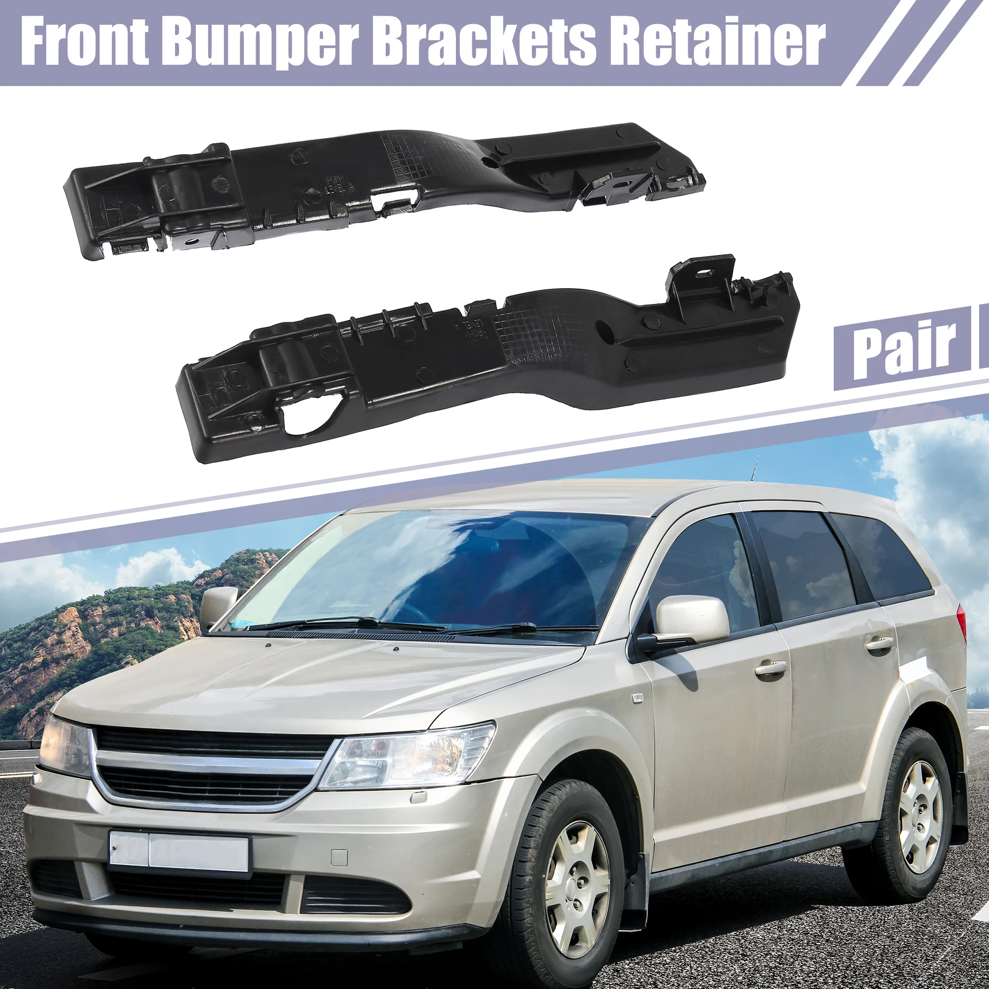 X Autohaux 5178411AD Pair Front Bumper Bracket Support Left and Right Side for Dodge Journey 2009 2010 2011 2012-2017 5178410AD