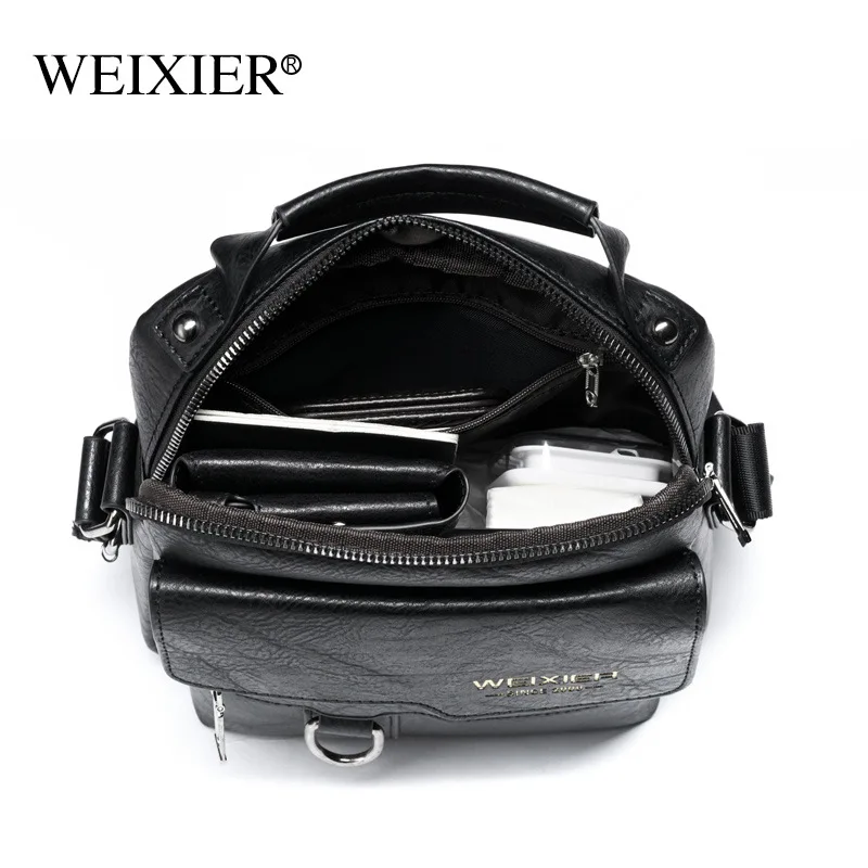 weixier messenger bag men\'s shoulder bag retro leather vertical handbag business men\'s casual leather bag men bag crossbody bags