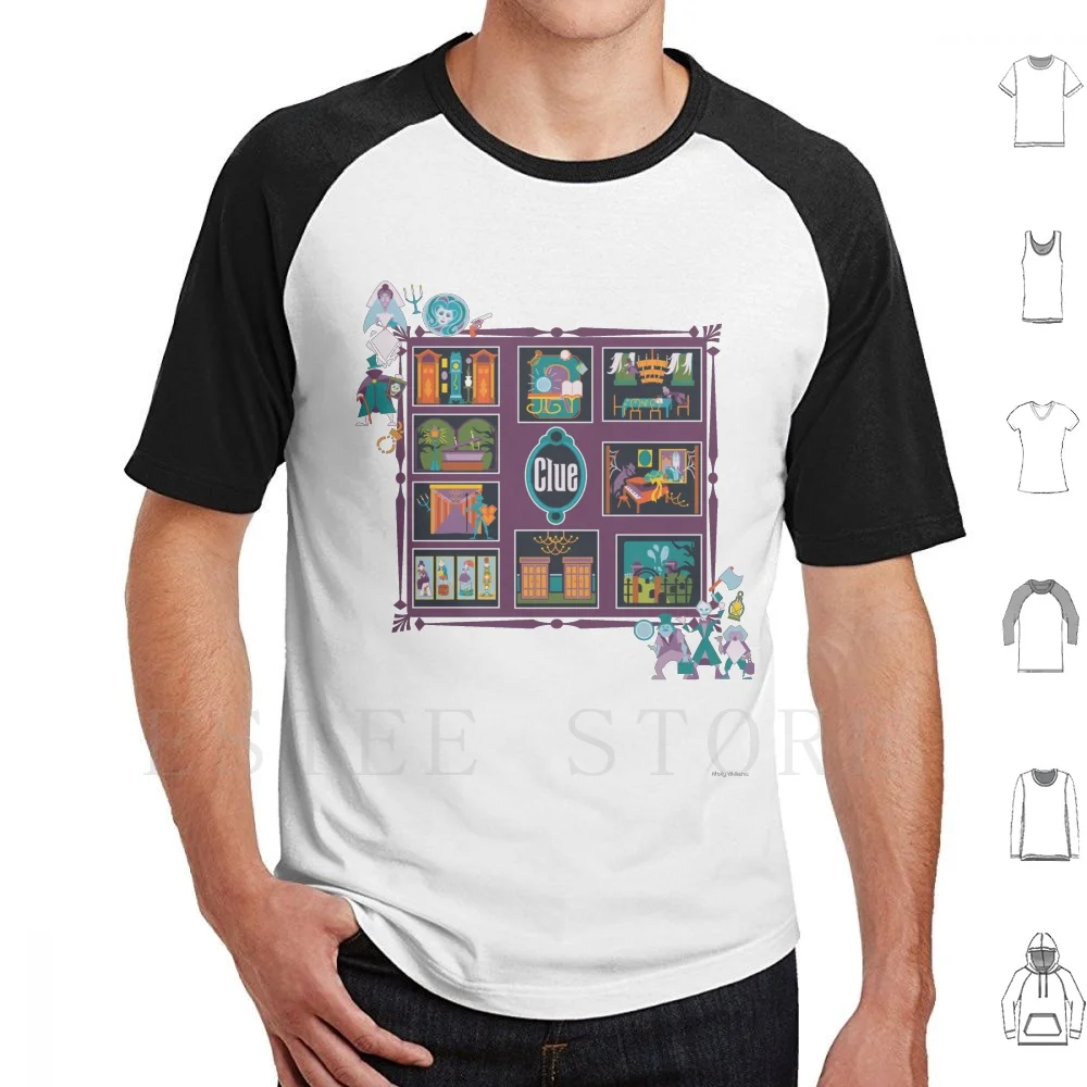Clue-T-shirt en coton imprimé pour manoir hanté, mesurost Ghoul, Halloween, Spooky Mansion, Haunted House Clue