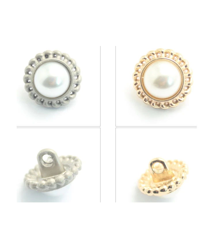 20PCS Metal Pearl Shirt Button Women's Cardigan Buttons 11.5-12.5mm Embellishments Wholesale Clothing Vendors for Women