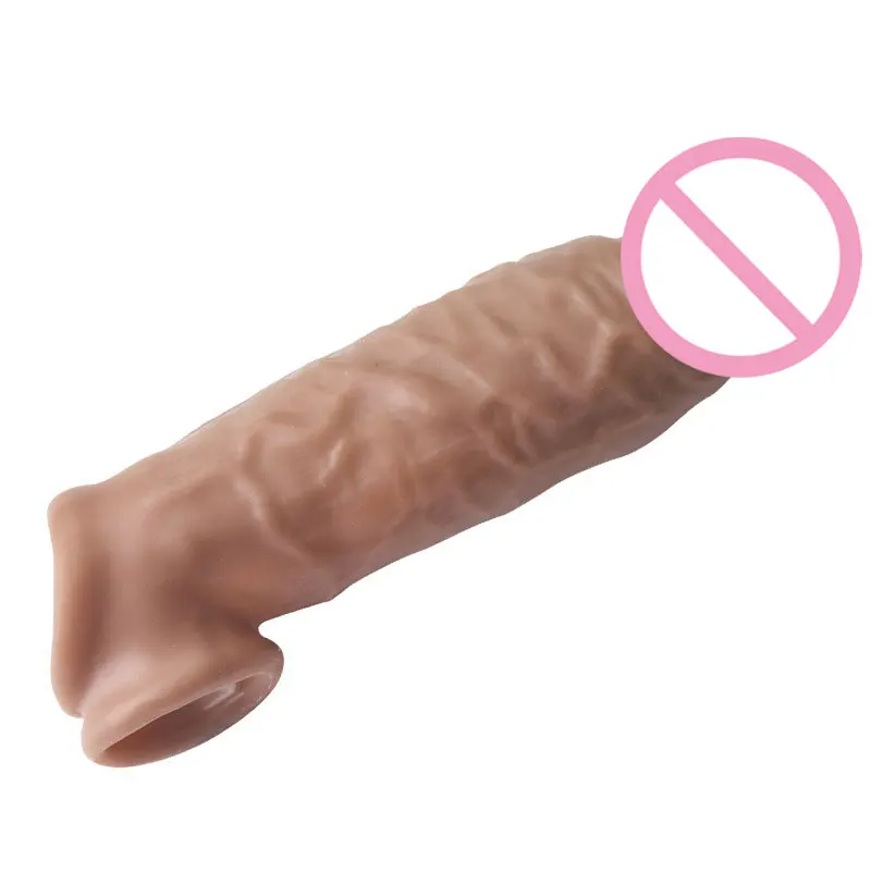 18 Adult Sex Toys For Man Silicone Enlargement Penis Sleeve Extender Realistic Reusable Sleeves Delay Ejaculation Intimate Goods