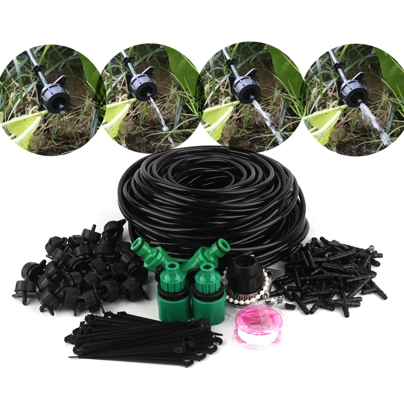 

5m~50m Watering Kits 8L Black Dripper Emitter with Y-Type Connector 4/7mm Hose for Garden Irrigation Kits