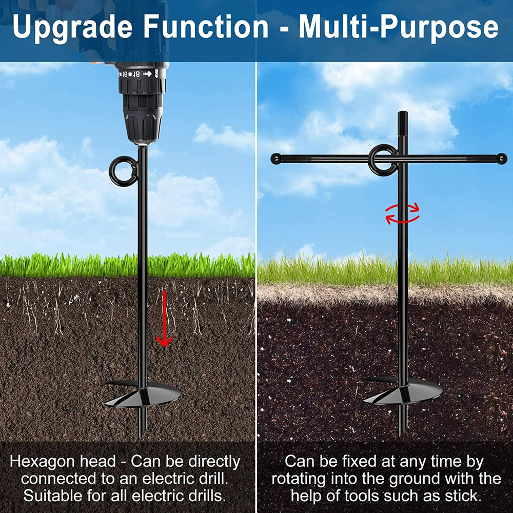 Imagem -05 - Âncoras Drillforce-ground Gancho de Terra Resistente para Barraca de Acampamento Copas Portas de Carros Estacas Oscilantes 3x15 Polegadas Pcs