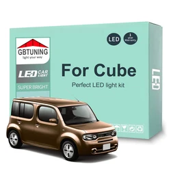 LED Interior Light Bulb Kit For Nissan Cube Z10 Z11 Z12 1998-2009 2010 2011 2012 2013 2014 Car LED Dome Map Lamp Canbus No Error