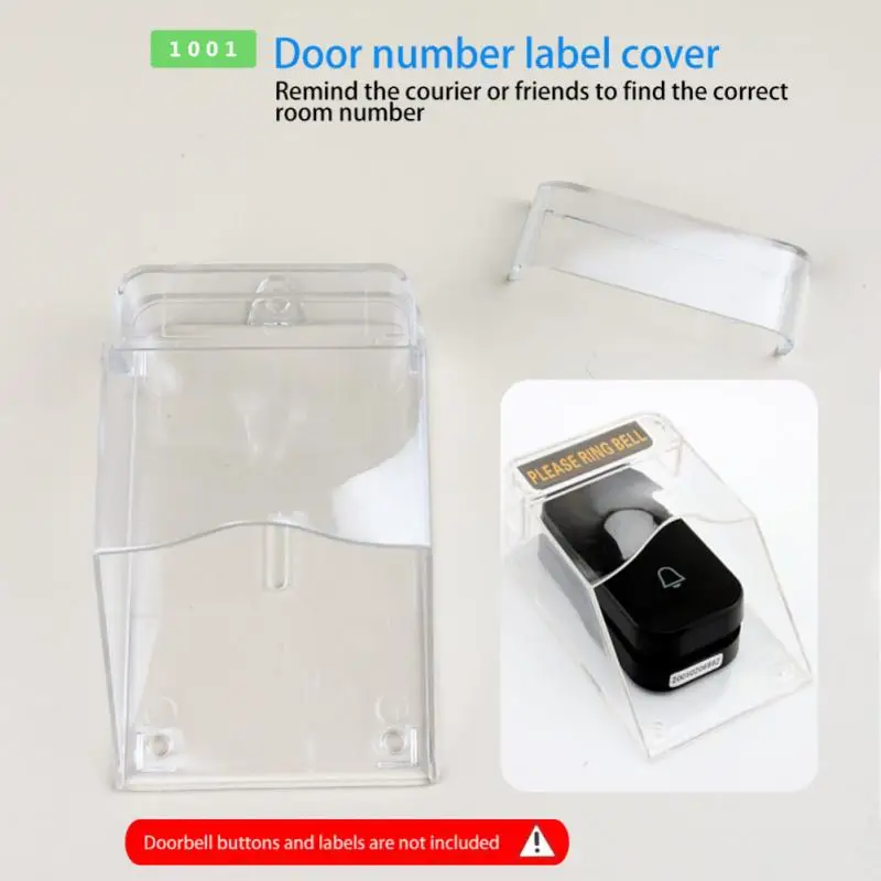 Household Waterproof Cover For Wireless Doorbell Door Bell Ring Chime Button Transparent Doorbell Protective Cover Doorbell Set